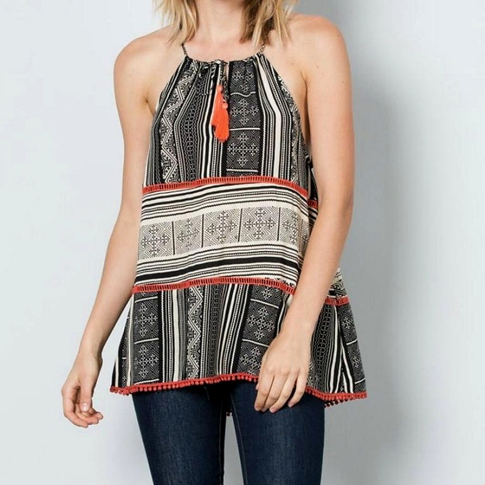 THML Zaviera split neck top